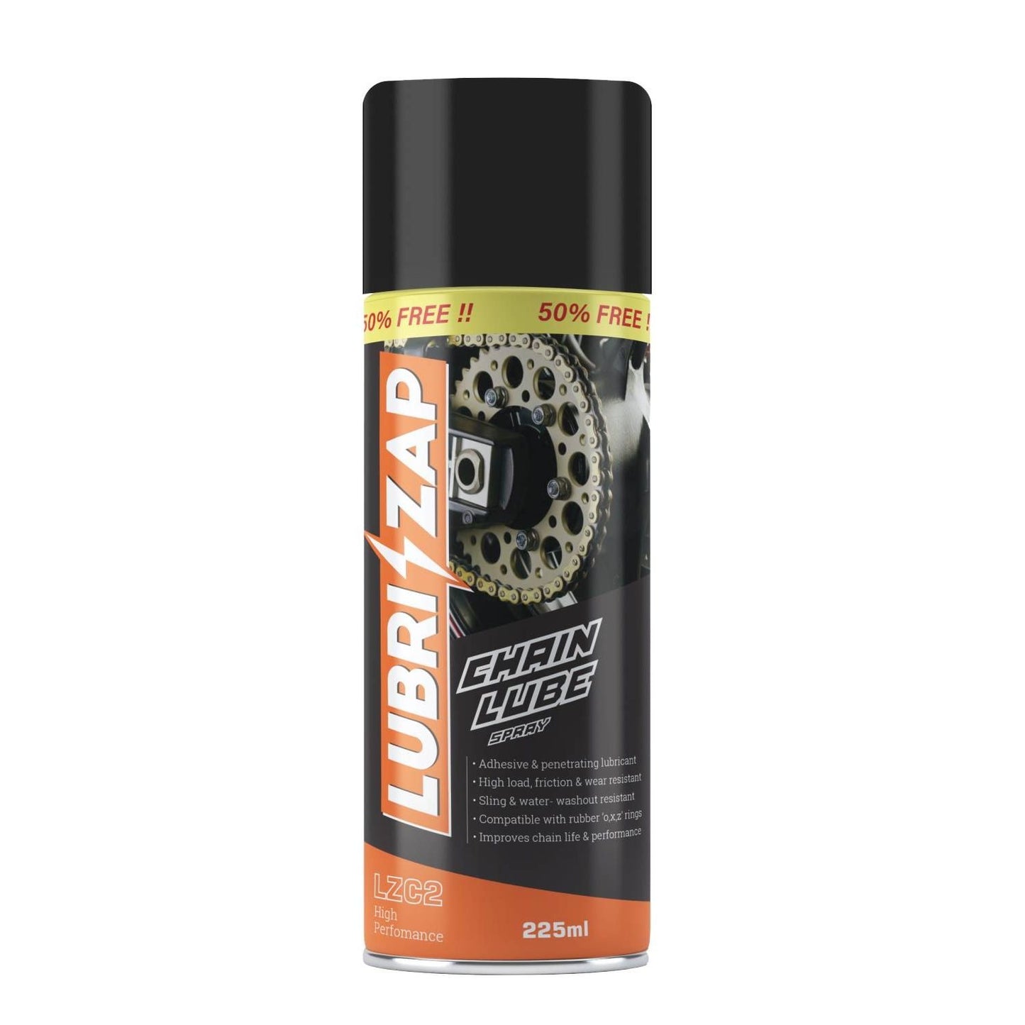 Lubrizap Bike Chain Lubricant Spray - 225ml