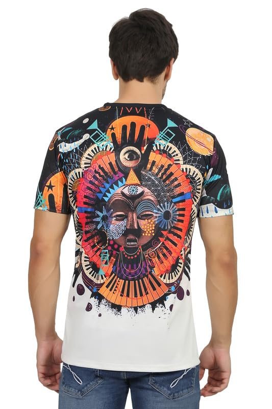 Shadow Securitronics Ninth RAY Men's Tee Vintage Aztec Inca T-Shirts Digital Printed Slim fit - Lycra Dry Fit Material Summer Round-Neck Short Sleeve Shirts for Men