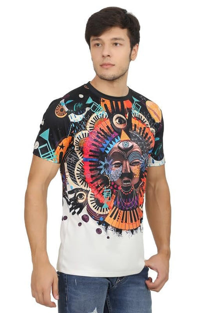 Shadow Securitronics Ninth RAY Men's Tee Vintage Aztec Inca T-Shirts Digital Printed Slim fit - Lycra Dry Fit Material Summer Round-Neck Short Sleeve Shirts for Men