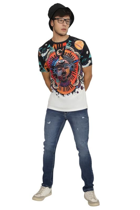 Shadow Securitronics Ninth RAY Men's Tee Vintage Aztec Inca T-Shirts Digital Printed Slim fit - Lycra Dry Fit Material Summer Round-Neck Short Sleeve Shirts for Men