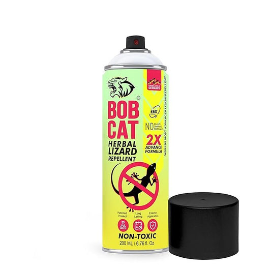 BOB CAT Herbal Lizard Repellent 2X Advance Formula India's First Aerosol Based Lizard Spray-200 ML
