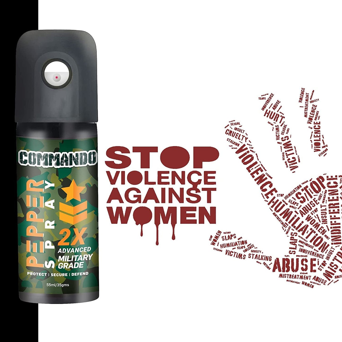 Commando 2X  Strong  Dome Type Pepper Spray  - 55ml (pack of 1)