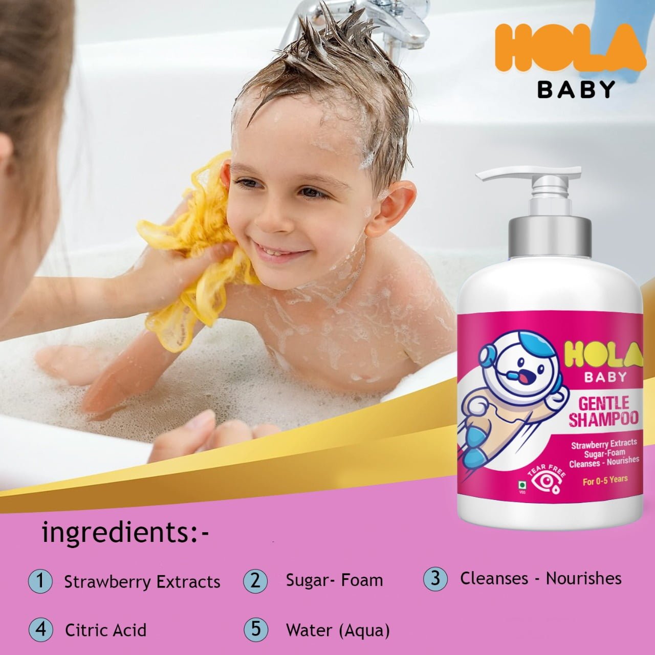 Hola Baby Shampoo for delicate scalp Shampoo_250 ml