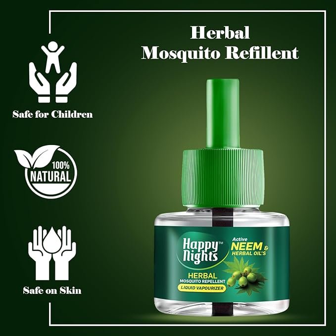 Happy Nights Neem Mosquito Refill | Herbal Neem Repellent