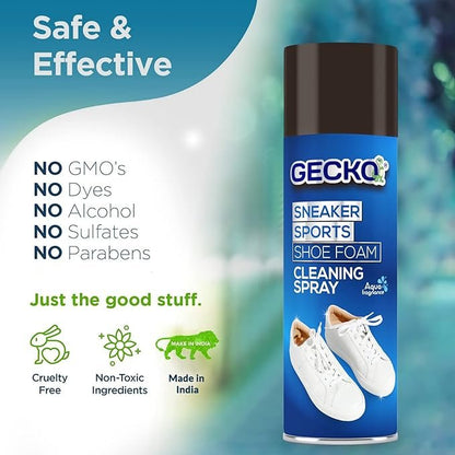 Gecko 200 ML Foam Based Cleaner Spray for Shoes/Loafers/Sneakers/Sports