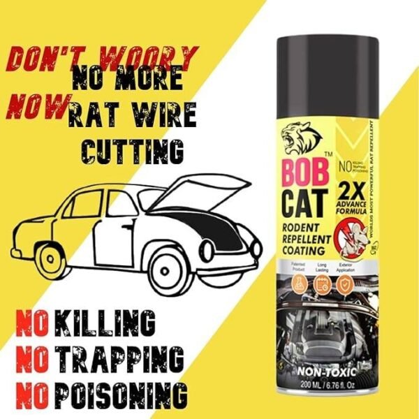 2bxt1B5IrjonpPq.jpg BOB CAT Rat Repellent Spray for Car | Rat Repellent for Home | Anti Rat Spray | Rat No Entry in Cars/Bike/Truck | Protection for Engine & Wire | 200ml – Formulation 20X