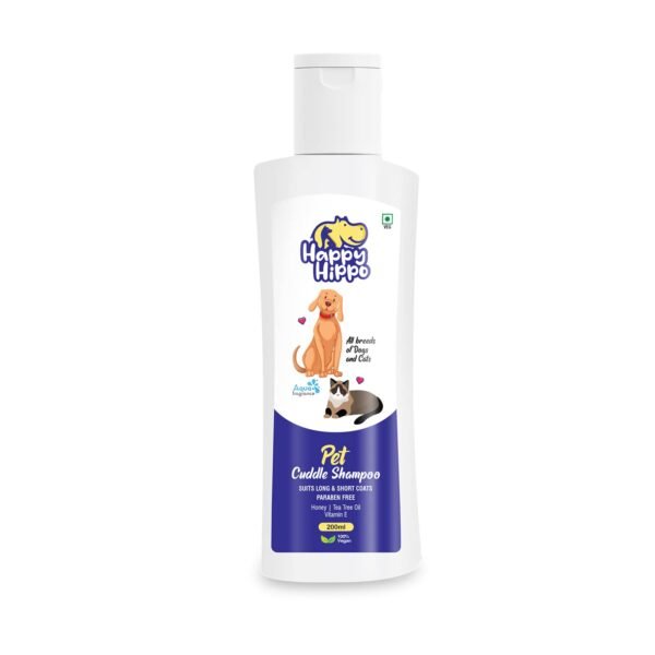 511Yo2UBAmL._SL1500_.jpg Happy Hippo 200ml Aqua fragrance Pet Shampoo for All Breeds of Dogs & Cats| Paraben Free & 100% Vegan Shampoo for Pets| Organic Pet Shampoo| Shampoo for Puppies & Kitten (Pack of 1) Pack of 1