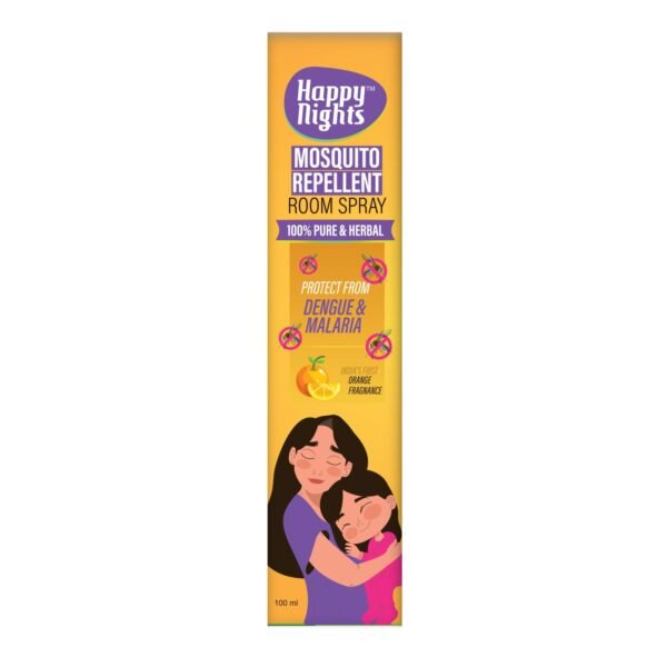51PoRu6BdtL._SL1500_.jpg Happy Nights Herbal Mosquito Repellent Room Spray | Orange Fragrance | Natural, Chemical-Free | Long-Lasting Mosquito Protection | 100ml | Pack of 1 | FORMULATION 1X Pack of 1