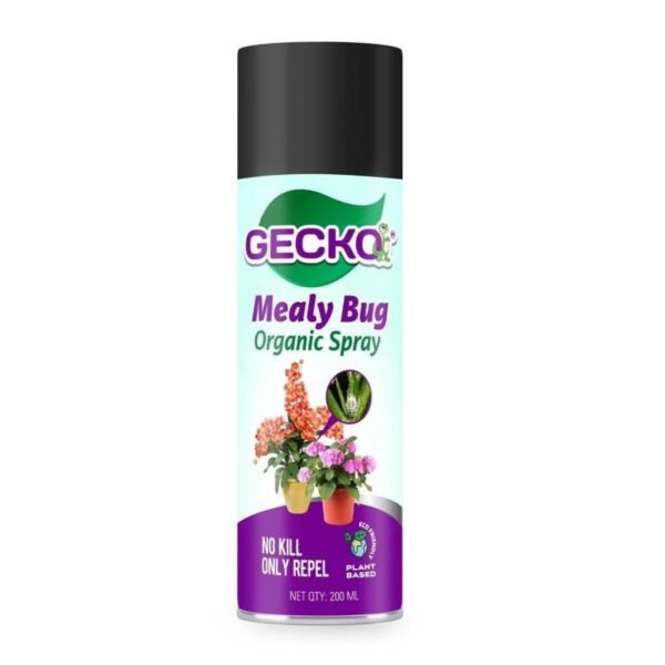 Gecko Mealy Bugs Repellent Spray for plants|Natural Germs Repellent for plants|No Harmful Chemicals| Indoor & Outdoor Plants| Ready to Use|Helps in Plant Growth|Pack of 1 (200 ML) 200 ML