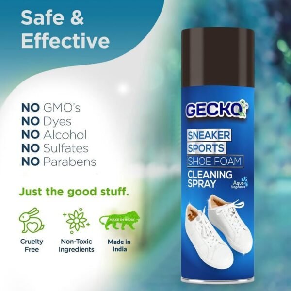 51cyI1gRh8L.jpg Gecko 200 ML Foam Based Cleaner Spray for Shoes, Sneaker Cleaner Spray/Loafers/Sneakers/Sports Shoes/White/Golf/Tennis/Canvas Shoes, Remove Dust/Dirt/Grass Stains/Mud 200 ML