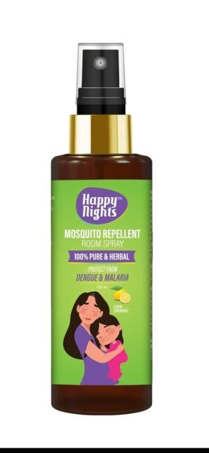 51mxJsXjZpL._SL1500_.jpg Happy Nights Herbal Mosquito Repellent Room Spray - Lemon Fragrance – Natural Mosquito Protection, Chemical-Free, Long-Lasting Insect Repellent for Home and Bedroom -100ml (Pack of 1) - FORMULATION 1X 100ML
