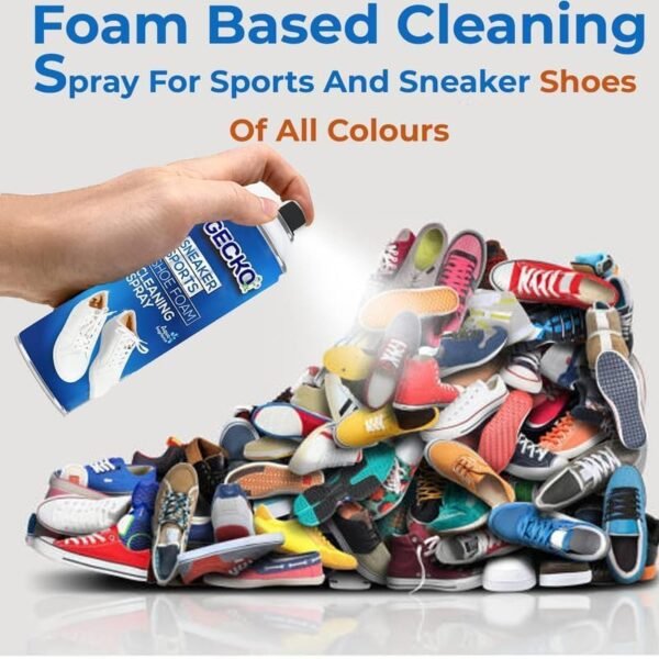 61FND7gT2hL.jpg Gecko 200 ML Foam Based Cleaner Spray for Shoes, Sneaker Cleaner Spray/Loafers/Sneakers/Sports Shoes/White/Golf/Tennis/Canvas Shoes, Remove Dust/Dirt/Grass Stains/Mud 200 ML