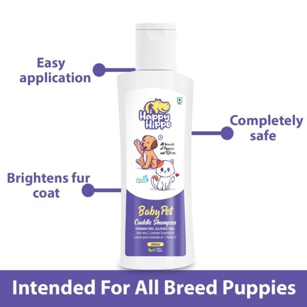 61K5Z-8h9ZL._SL1500_.jpg Happy Hippo 2-in-1 Dog & Cat Shampoo & Conditioner | Paraben-Free | Cruelty-Free | Vegan | 200ml | For Puppies & Kittens Pack of 1