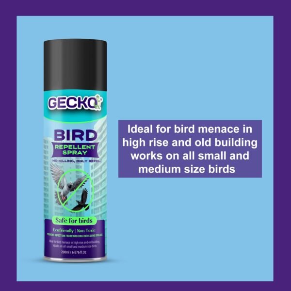 Gecko Bird Repellent Spray For Home And Office | Pigeon Repellent Spray | Bird Control Spray| Non-Toxic Spray| Safe for Birds | No Killing Only Repel - Easy to Spray - Pack of 1 (200 ML) 200 ML