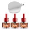 Happy Nights Plug In Room Freshener Kit | Sandalwood Fragrance | Floral Air Freshener for Home, Bedroom, Bathroom, Office and Living Spaces | Long-Lasting & Safe | 3 Refill (45ml) + 1 Machine