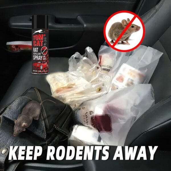 61rgezocMmL._SL1001_.jpg Tom Cat Rat Repellent Car Spray for Cars with Dashboard Cleaner Spray for Instant Shine,Odour Free Rodent Repellent Spray for Car Engines and Dashboard Cleaner Vinyl/Leather/Rich Matte Finish- Combo