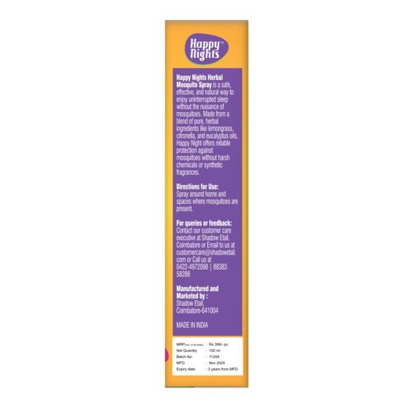 61sbv3oX-KL._SL1500_.jpg Happy Nights Herbal Mosquito Repellent Room Spray | Orange Fragrance | Natural, Chemical-Free | Long-Lasting Mosquito Protection | 100ml | Pack of 1 | FORMULATION 1X Pack of 1