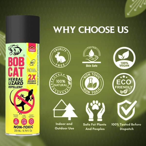 712FHDe9uBL._SL1500_.jpg Bob Cat Lizard Repellent Spray for Home, Garage, Office (200ml) Pack of 1) 200ML
