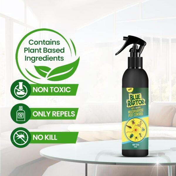 Blue Raptor All-In-One Insect Control Spray | Repels Cockroaches, Bed Bugs, Spiders | Natural, Non-Toxic | Easy-to-Use | 200ml | Pack of 1 | FORMULATION 2X 200ML