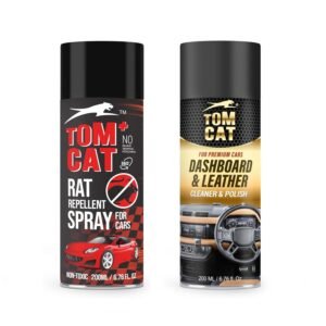 7163qIpYuEL._SL1500_.jpg Tom Cat Rat Repellent Car Spray for Cars with Dashboard Cleaner Spray for Instant Shine,Odour Free Rodent Repellent Spray for Car Engines and Dashboard Cleaner Vinyl/Leather/Rich Matte Finish- Combo