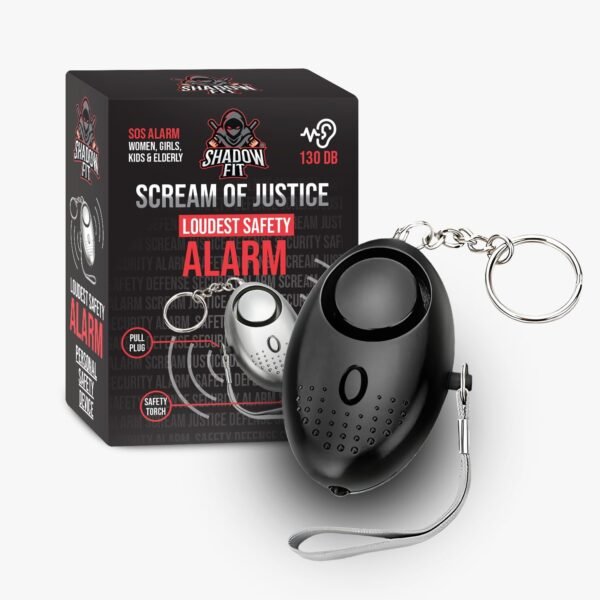 Shadow Fit SOS Personal Alarm Keychain for Women | 130dB Emergency Siren with LED Light | Self-Defense Safety Device for Girls Kids Elderly | Outdoor Night Security & Protection Tool