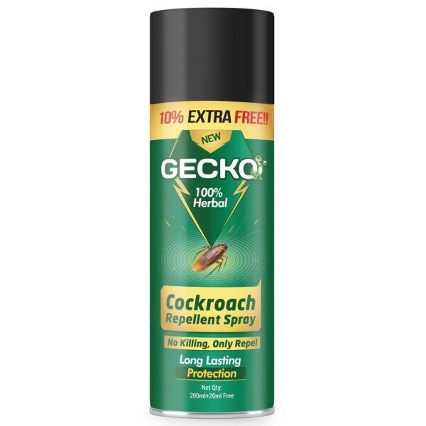 71I8cxcyXdL._SL1500_.jpg Gecko 200ml Non-Toxic Cockroach Repellent | Safe for Home, Kitchen, Office | Biodegradable | Herbal | Refreshing Fragrance | No Chemical Smell | FORMULATION 30X Pack of 1