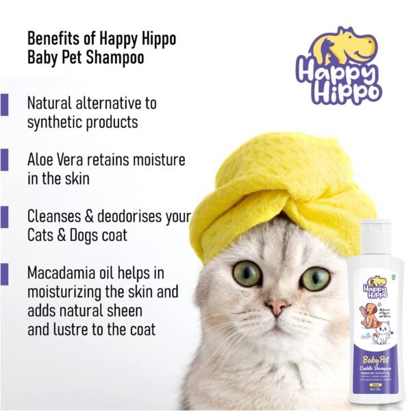 71JIpKyRWL._SL1500_.jpg Happy Hippo 2-in-1 Dog & Cat Shampoo & Conditioner | Paraben-Free | Cruelty-Free | Vegan | 200ml | For Puppies & Kittens Pack of 1