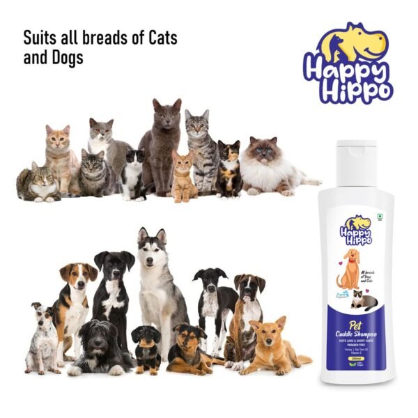 71KUvnbOVL._SL1500_.jpg Happy Hippo 200ml Aqua fragrance Pet Shampoo for All Breeds of Dogs & Cats| Paraben Free & 100% Vegan Shampoo for Pets| Organic Pet Shampoo| Shampoo for Puppies & Kitten (Pack of 1) Pack of 1