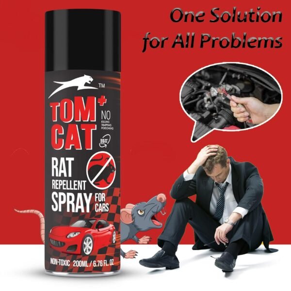 Shadow Securitronics Tom Cat Rat Repellent Spray For Cars 120Ml Highly Effective Protect Wires In Car,Bike&Outdoor Utilities Non Toxic Only Repels 6-8 Weeks Protection 100Ml-FORMULATION 2X Pack of 1