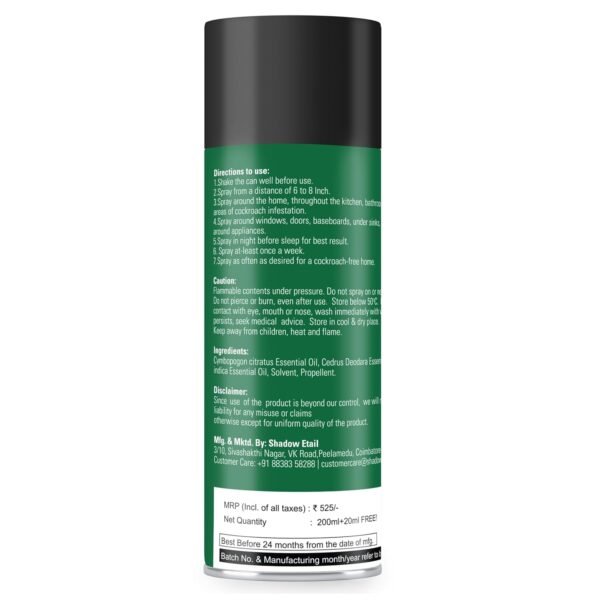 71QmdW5j8gL._SL1500_.jpg Gecko 200ml Non-Toxic Cockroach Repellent | Safe for Home, Kitchen, Office | Biodegradable | Herbal | Refreshing Fragrance | No Chemical Smell | FORMULATION 30X Pack of 1