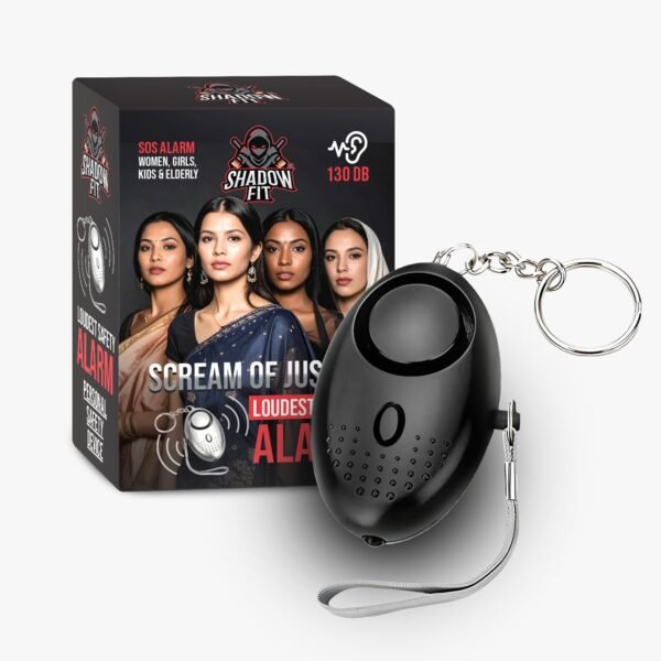 Shadow Fit SOS Personal Alarm Keychain for Women | 130dB Emergency Siren with LED Light | Self-Defense Safety Device for Girls Kids Elderly | Outdoor Night Security & Protection Tool