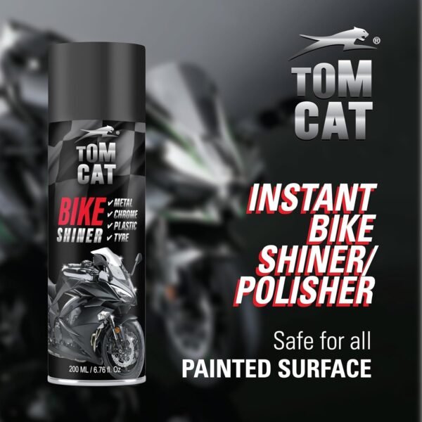 71a-Dzp3TbL._SL1500_.jpg Tom Cat Bike/Scooty Shiner Spray Multi Surface Polish Spray|Quick Bike Cleaning Glossy Polish Spray for Bike Cleaning | Motorbike Shine Cleaning Spray | Protectant Spray Bike Shiner | Pack of 1(200ml) 200ML