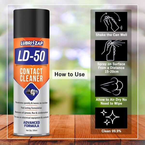 71bf0ZdBarL._SL1500_.jpg Shadow Securitronics Lubrizap Contact Cleaner 200ml - Drive Out Dirt, Dust, Oil, Flux Residue and Moisture from Sensitive Electrical Parts and Equipment with Ease 200ML