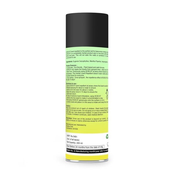 71eTUaH8ppL._SL1500_.jpg Bob Cat Lizard Repellent Spray for Home, Garage, Office (200ml) Pack of 1) 200ML