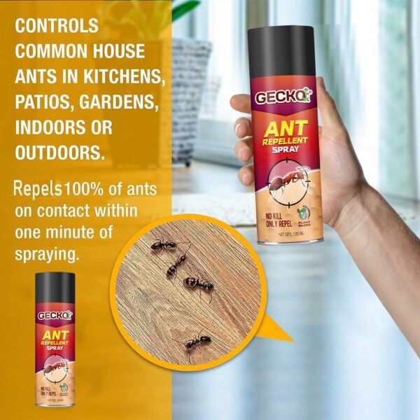 71kVgVaI9NL._SL1500_.jpg Gecko Ant Repellent Spray | 100% Herbal Formula for Home & Kitchen | Safe for Babies & Pets | Effective Against Red Ants | Suitable for Home, Office Use | 120ml | FORMULATION 10X 120ML
