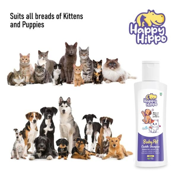 71m149vyhYL._SL1500_.jpg Happy Hippo 2-in-1 Dog & Cat Shampoo & Conditioner | Paraben-Free | Cruelty-Free | Vegan | 200ml | For Puppies & Kittens Pack of 1