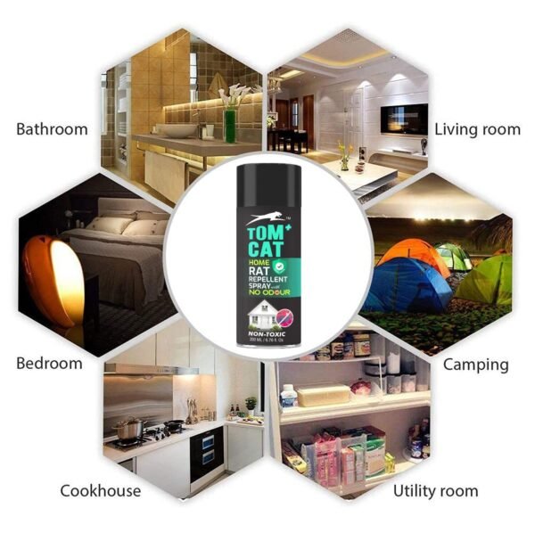 71o1Ea755FL._SL1500_.jpg Shadow Securitronics Tom Cat No Entry Rat Repellent Spray for Home,Garage,Go-down,Highly Effective Easy to Spray Nozzle 1st time in India Odour Free Rat Repellent|200ML Rat Repel Spray-FORMULATION 3X Pack of 1