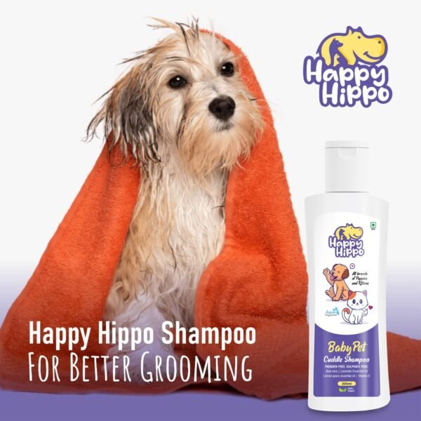71rKPh20PL._SL1500_.jpg Happy Hippo 2-in-1 Dog & Cat Shampoo & Conditioner | Paraben-Free | Cruelty-Free | Vegan | 200ml | For Puppies & Kittens Pack of 1