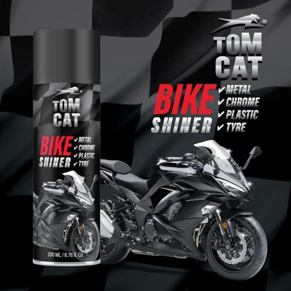 71u33ltn5uL._SL1500_.jpg Tom Cat Bike/Scooty Shiner Spray Multi Surface Polish Spray|Quick Bike Cleaning Glossy Polish Spray for Bike Cleaning | Motorbike Shine Cleaning Spray | Protectant Spray Bike Shiner | Pack of 1(200ml) 200ML