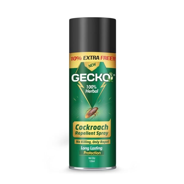 71x4j38SESL._SL1500_.jpg Gecko Cockroach Repellent Spray | 100% Natural & Biodegradable | Non-Toxic Formula for Home, Kitchen & Office | Human & Pet Safe | Refreshing Fragrance | 120ml | FORMULATION 10X 120ML