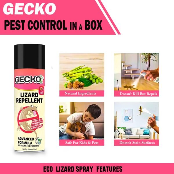 71zga5SCuoL._SL1500_.jpg Gecko Aerosol Lizard Repellent Spray | Herbal | Eco-Friendly | Chemical-Free | 220ml | 15 Days Protection | FORMULATION 30X 200ML