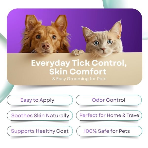 Gecko Pet Pro 2X Anti-Tick & Flea Powder for Dogs & Cats | Neem, Lavender & Calendula | Extra Strength Tick & Flea Control | Gentle Coat Care | Safe for Regular Use | 120g