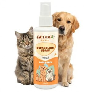 Gecko Pet Pro Detangling Spray for Dogs & Cats |Leave-in Conditioner & Grooming Spray | 2× Smooth Coat, Knot & Tangle Care | No-Rinse | Lavender & Clary Sage | 200 ml