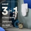 Gecko Flying Insect Trap 1 Plug in Device & 5 Refill Cartridges - Plug in Fly Trap & Indoor Bug Catcher for Gnats, House & Fruit Flies - Blue & UV Light Technology, Alternative to Bug Zappe