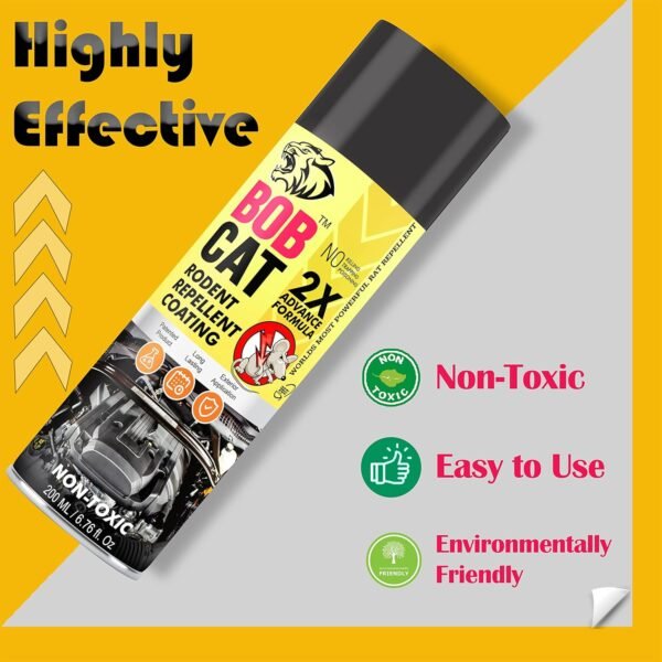 81MZvEGZz-L._SL1500_.jpg Shadow Securitronics BOB CAT Highly Effective No Entry Rat Repellent Spray for Cars|Non- Toxic Rat Repeal Spray |2X Advance Formula |No Entry for Rats in Vehicles| Pack of 1 (200 ML) 200 ML