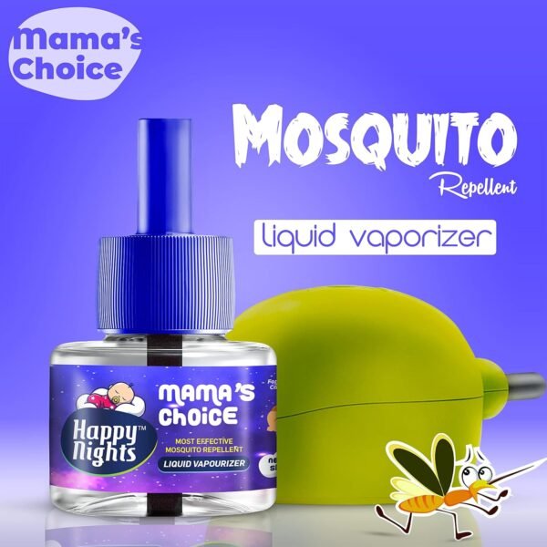 81coGHVU1VL._SL1500_ Happy Nights Mama's Choice Lemon-Eucalyptus Oil Based Mosquito Repellent Liquid Vaporizer with Machine| Portable & Long-Lasting | Herbal-Safe for Children
