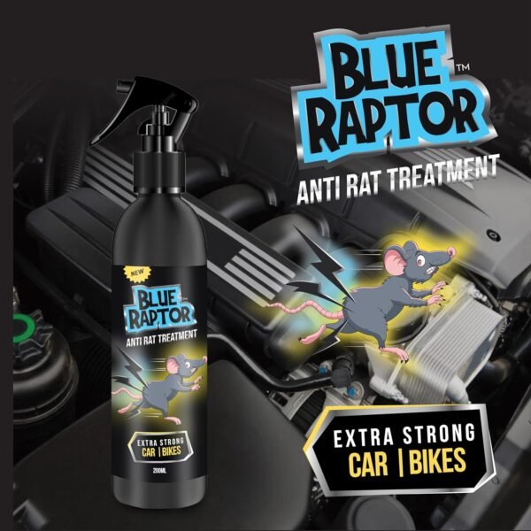 81hxRNFk83L._SL1500_.jpg Shadow Securitronics Blue Raptor No Entry Rat Repellent Car Spray for Cars Highly Effective Easy to Spray, Odour Free Rodent Repellent Spray for Cars (Pack of 1-200ml - FORMULATION 3X 200ML