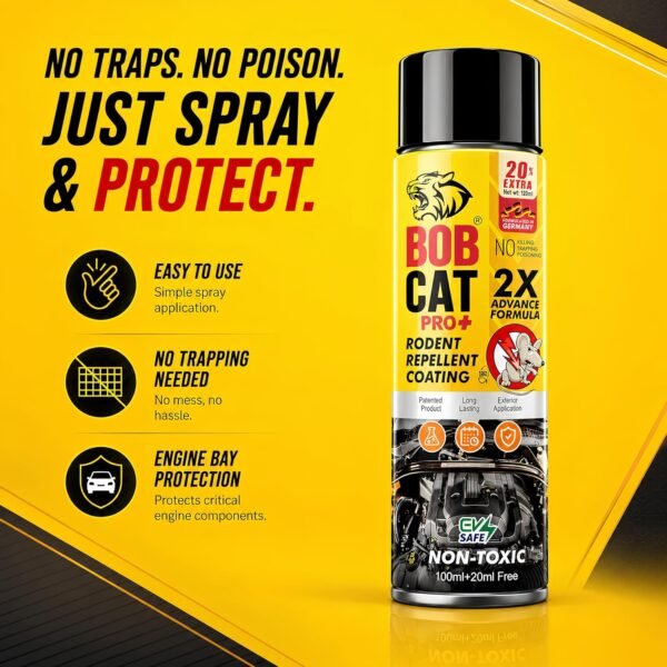 81vnYNG6NnL._SL1500_ BOB CAT Highly Effective No Entry Rat Repellent Spray for Cars | Non- Toxic Rat Repeal Spray | 2X Advance Formula | No Entry for Rats in Vehicles