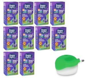 81wsa9Ne3rL._SL1500_.jpg Happy Nights Mama's Choice Mosquito Repellent Vaporizer | 100% Natural Protection for Babies | 45ml x 10 Pack | Refill + Machine
