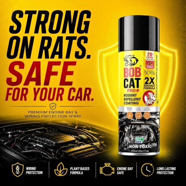 91LUXMYYlsL._SL1500_ BOB CAT Highly Effective No Entry Rat Repellent Spray for Cars | Non- Toxic Rat Repeal Spray | 2X Advance Formula | No Entry for Rats in Vehicles